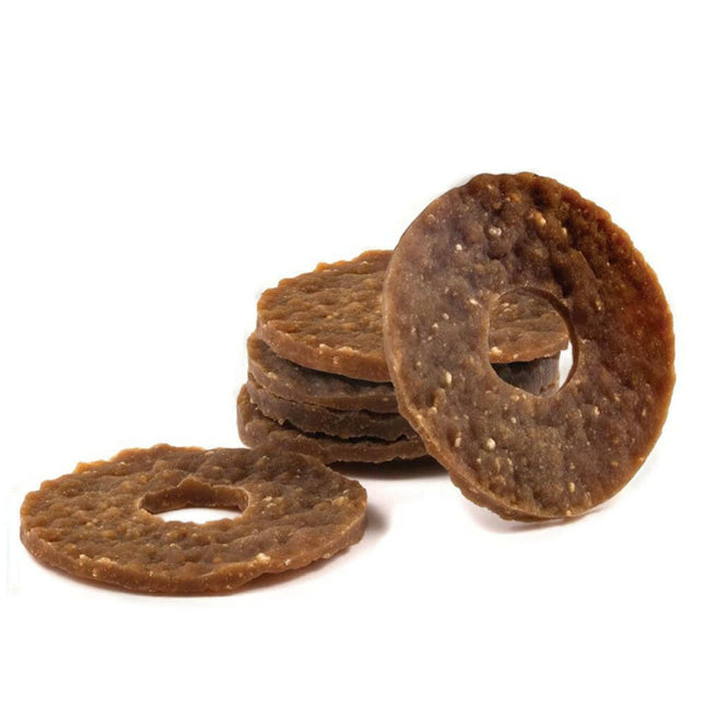 PetSafe Natural Rawhide Rings 16 pcs - meat rings for dogs, refill treats for PetSafe Busy Buddy toys.