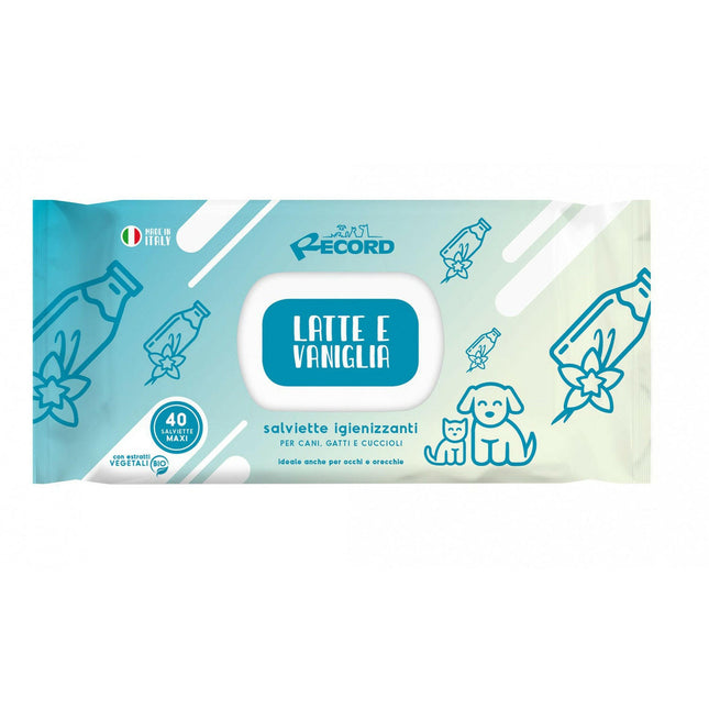 Milk and Vanilla Wipes 40 pcs. - universal wipes for cleaning the fur, eyes, and ears of dogs and cats, milk vanilla.