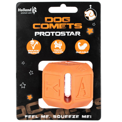Dog Comets Protostar (5cm) - rubber treat toy for small dogs, bouncy cube.