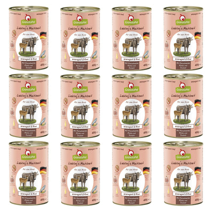 GranataPet Venison Ragout & Beef - grain-free wet food for dogs, venison and beef.