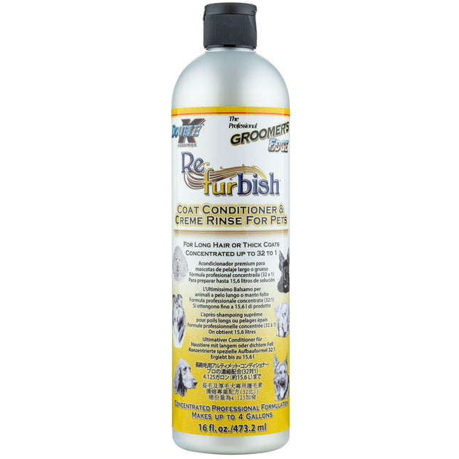 Double K Refurbish Conditioner & Detangler - conditioner for dogs and cats with long or thick fur, helps remove dead hair, concentrate.