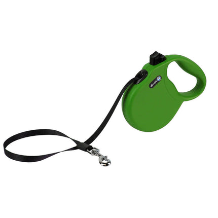 Alcott Wanderer Retractable Leash 5m Green - automatic leash for dogs, green.