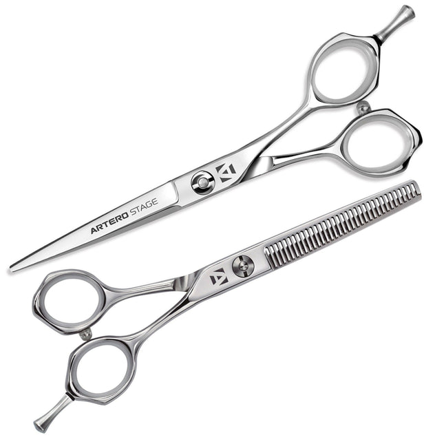 Artero Stage Set - professional scissors set + thinning shears 6 Thinning, 34 teeth.