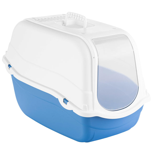 Record Romeo Cat Litter Box - enclosed litter box for cats, with a flap and filter.