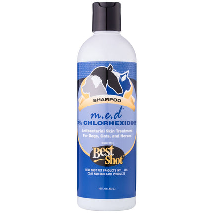 Best Shot M.E.D. Chlorhexidine Shampoo 3% - antibacterial, therapeutic shampoo for pets with skin issues, concentrate 1:10