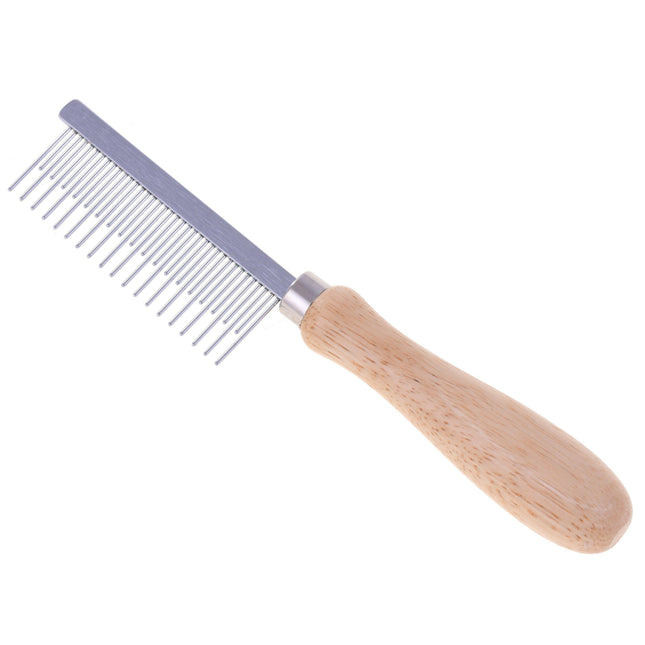 Miranda Metal Comb with Wooden Handle.