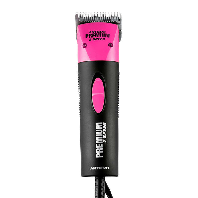 Artero Premium 2 - Speed Clipper 25W - professional two-speed pet grooming clipper with blade - pink.