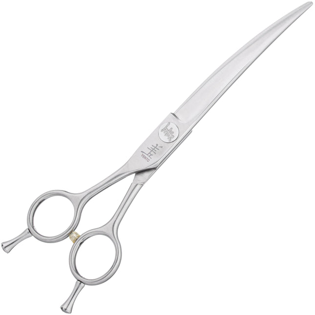 Yento Fanatic Series Lefty Curved Scissors - professional curved scissors made of carbon stainless steel, left-handed.