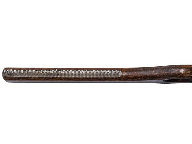 Blovi Wooden Comb - wooden comb for dogs, with rotating teeth and a finger hole.