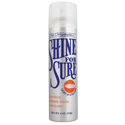 Chris Christensen Shine for Sure - intensely shining spray that controls static in fur, with silk.