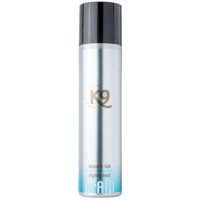 K9 Horse brAID Mane & Tail Styling - styling and setting spray for braided horse manes and tails.
