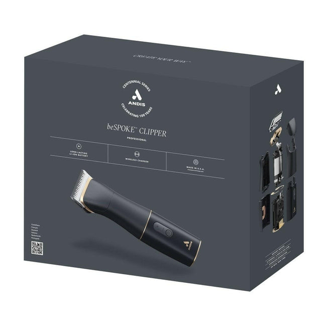 Andis beSPOKE Clipper + CeramicEdge + Comb Set - professional, cordless clipper with batteries, blades, and additional attachments.