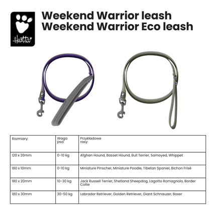 Hurtta Weekend Warrior Leash Currant - leash with a waterproof neoprene handle.