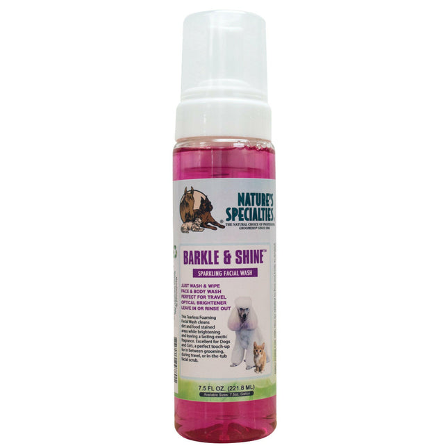 Nature's Specialties Barkle & Shine Sparkling Facial Wash - gentle foam for cleaning your dog's and cat's face.