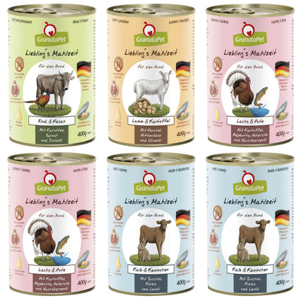 GranataPet Dog Food Set - Grain-Free Wet Dog Food, Mix of 4 Flavors.
