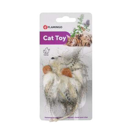 Flamingo Cat Wooly Monster - fluffy toy for cats, creature with catnip.