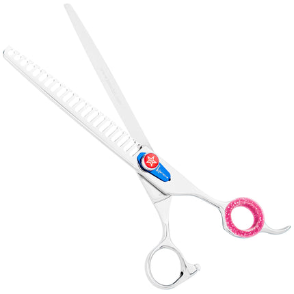 Kenchii Five Star Offset Chunkers - single-sided grooming thinning shears, 21 teeth