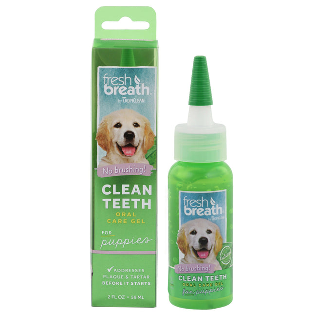 Tropiclean Fresh Breath Clean Teeth Gel for Puppies - dental gel for puppies, for oral hygiene.