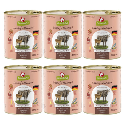 GranataPet Venison Ragout & Beef - grain-free wet food for dogs, venison and beef.
