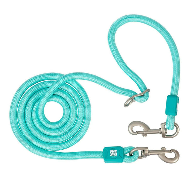 Max&Molly Rope Leash Matrix 2.0 200cm Turquoise - adjustable rope leash for dogs, turquoise.
