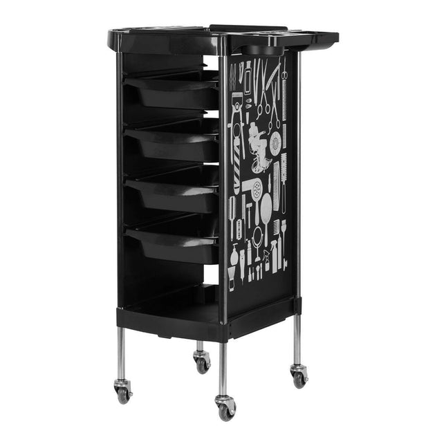Gabbiano X11 - 9 - grooming assistant with graphics, 4 trays, lower shelf, 2 side handles.