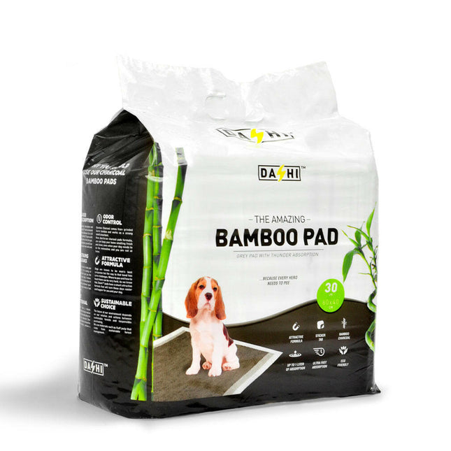 Dashi Bamboo Pad - antibacterial hygiene pads for dogs, with activated charcoal, 30 pieces.
