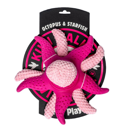 Kiwi Walker Octopus & Starfish - 2-in-1 toy for dogs, plush octopus and floating starfish.