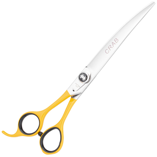 Geib Crab Curved Lefty Scissors Level 1 - high-quality curved scissors for pet grooming with a single-sided micro-grind, left-handed