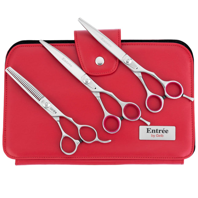 Geib Entree Scissors Set - professional scissors and thinning shears set (30 teeth) made of Japanese stainless steel, 3 pieces.