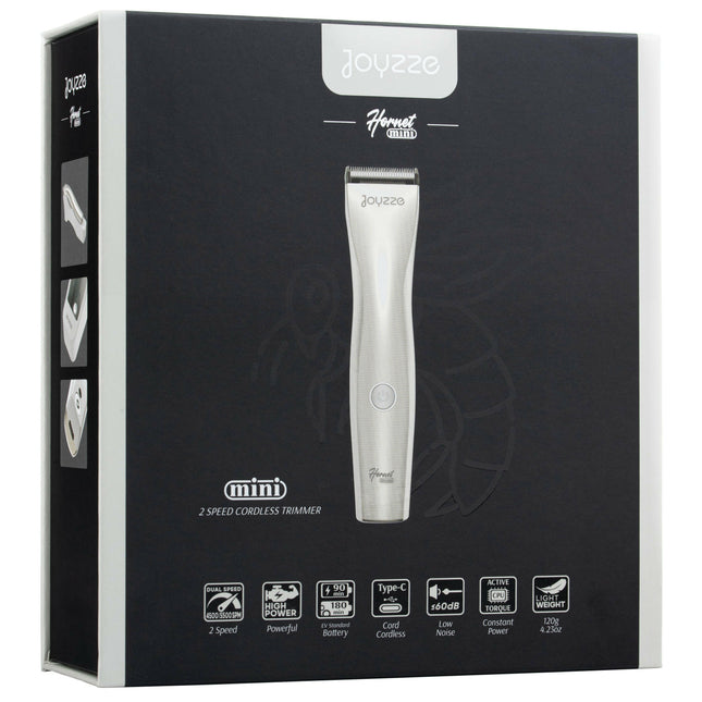 Joyzze Hornet Mini Trimmer - professional, two-speed mini finishing trimmer with a champagne blade.