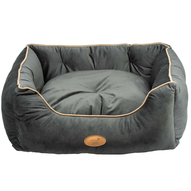 Blovi Bed Velur Love Lux Dark Grey - velour pet bed for dogs and cats, with a dark grey trim.
