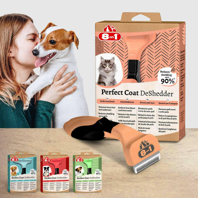 8in1 Perfect Cat Coat DeShedder - dead undercoat remover for cats of all breeds.