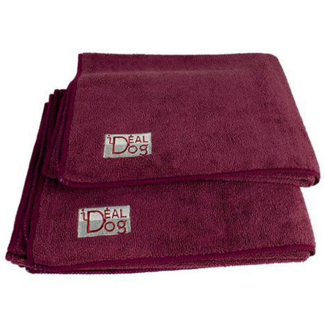 Chadog Microfiber Towels - set of 2 highly absorbent microfiber towels, burgundy.