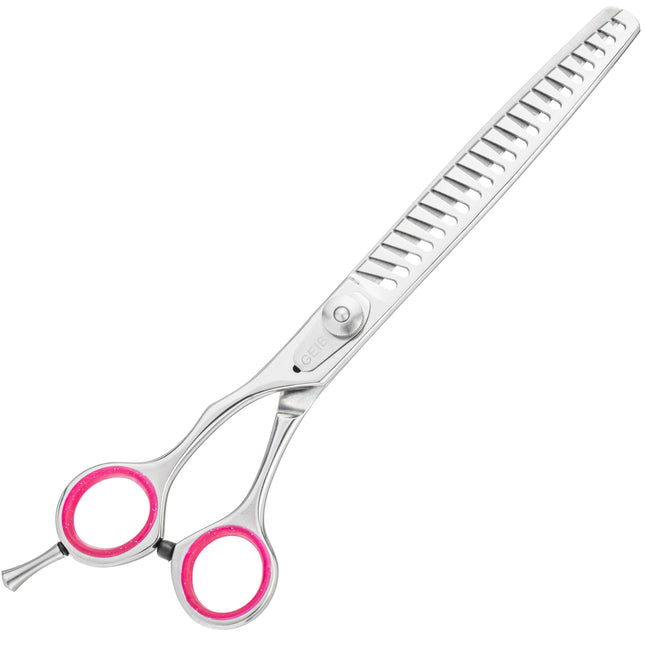 Geib Gator Lefty Chunker - single-sided thinning shears made of Japanese stainless steel, left-handed, 21 teeth.