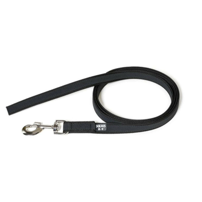 Julius K9 Supergrip Color & Gray Training Leash Black - training leash without handle, black.