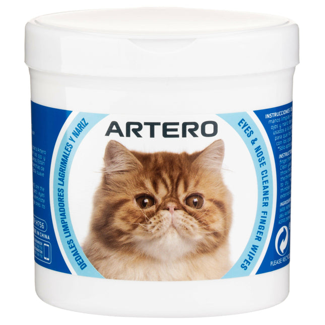Artero Eyes & Nose Cleaner Finger Wipes for Cats 50 pcs - wipes for cleaning the eye and nose areas of cats, designed to be worn on the finger..