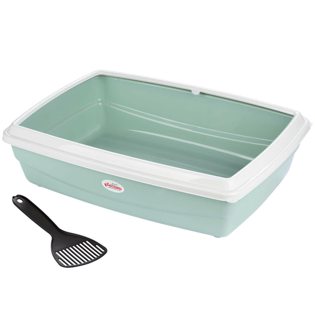 Record Jumbo Cat Litter Box - high litter box for cats, with frame, with scoop.