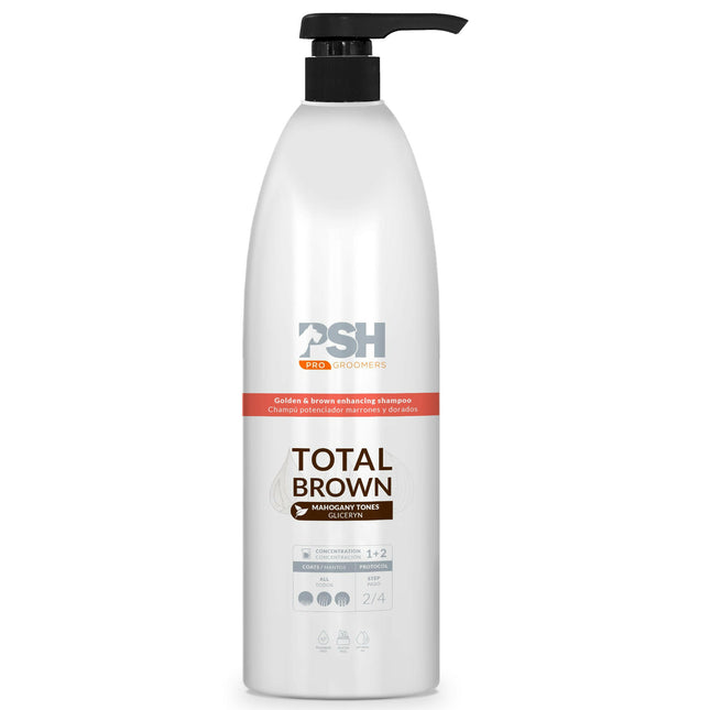 PSH Pro Total Brown Shampoo - strengthening shampoo for golden and brown coat color, concentrate 1:2.