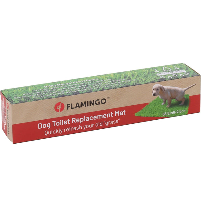 Flamingo Replaceable Artificial Grass Mat - replaceable artificial grass for dog litter box, 58.5x46cm.