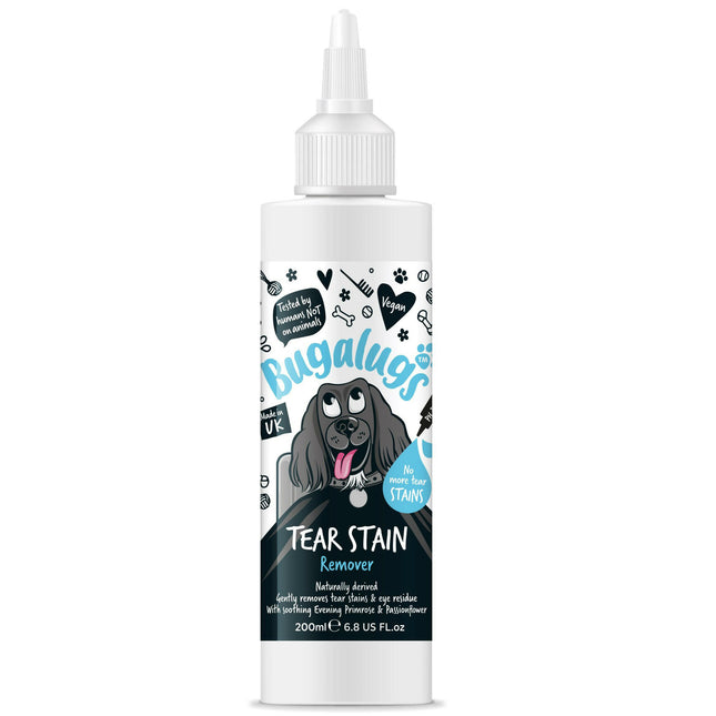 Bugalugs Tear Stain Remover - gentle liquid for removing tear stains from dogs' eyes.