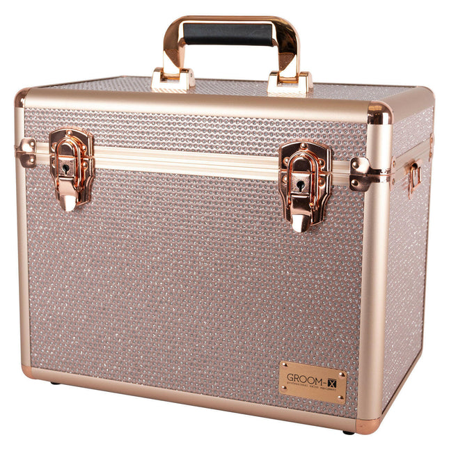 Show Tech Groom - X Sparkling Case - cosmetic and grooming tool case - Rose Gold.