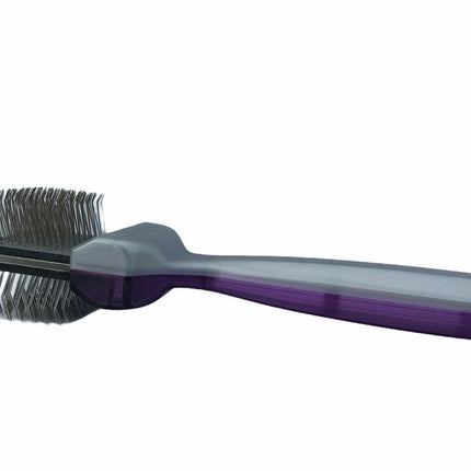 ActiVet Duo Plus Brush Tufffinish Coater 2-in-1 - two stiff brushes in one, for detangling and removing undercoat - small 4.5cm.