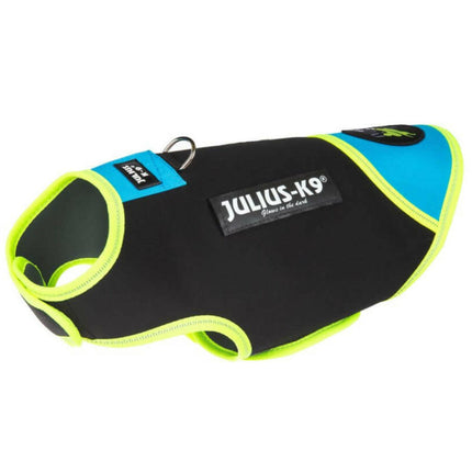 Julius IDC Neoprene Dog Clothes Aquamarine - neoprene jacket for dogs, black with blue - Mini - Mini.