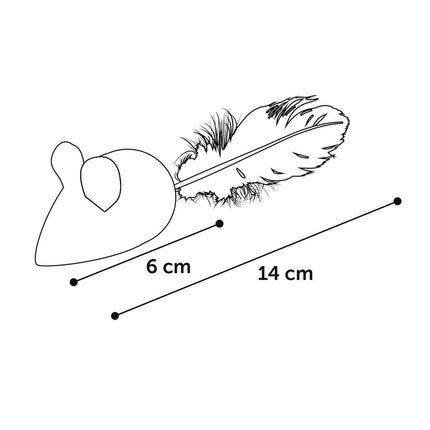 Flamingo Cat Winny Mouse - toy mouse for cats, with a boa feather and catnip, crinkly sound.