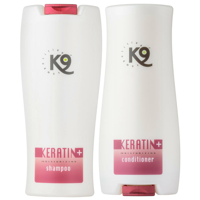 K9 Keratin+ Moisturizing Set - shampoo + conditioner set with keratin, regenerating - moisturizing for dog and cat fur.