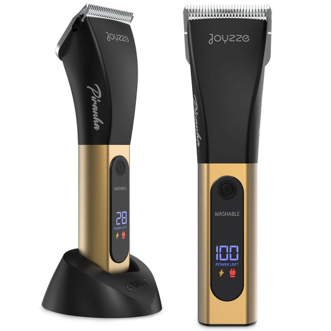 Joyzze Piranha Bundle - wireless, running pet grooming clipper, with 4 blades included.