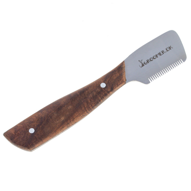 Groomer.dk Danish Classic Left Knife - classic trimmer with a wooden handle, for left-handed users.