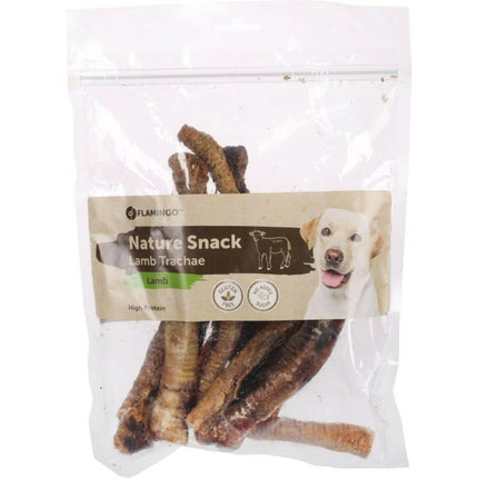 Flamingo Natural Snack Lamb Trachea - natural treats for dogs, lamb trachea.