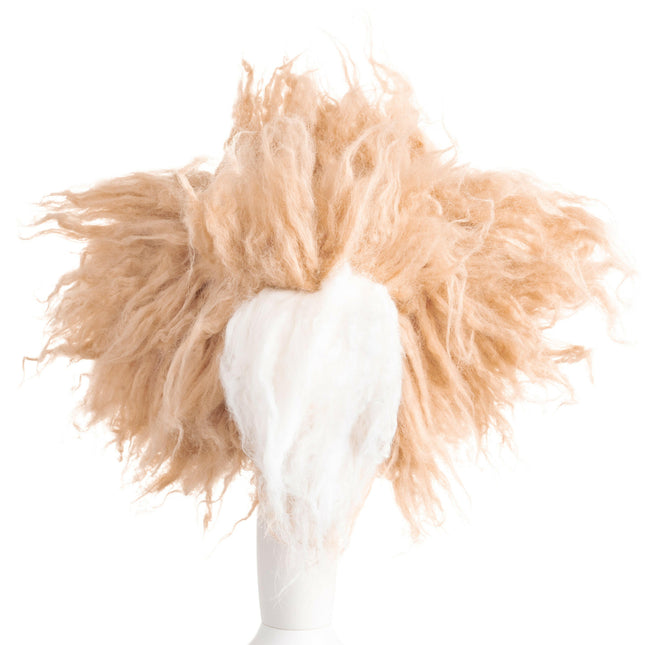 Mr. Jiang Standing Ears Teddy Head Hair - interchangeable fur for Teddy grooming head, with standing ears, beige with a snout.