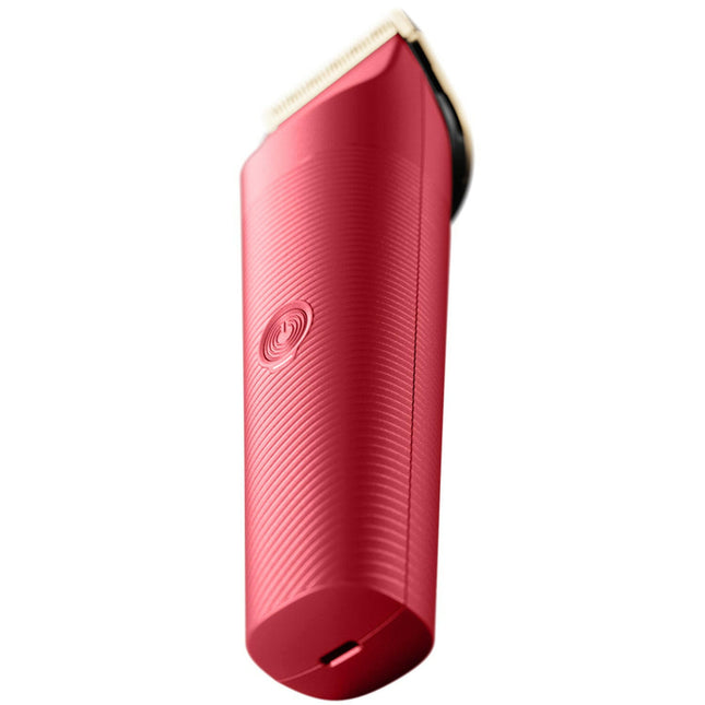 Andis Raspberry Vida Cordless Clipper - cordless clipper with a gold adjustable blade, USB-C charger.
